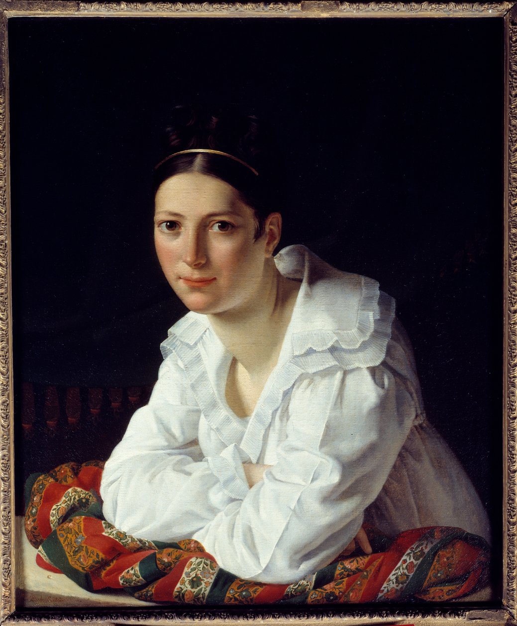 Portret van Madame Claude Marie Dubufe (1793-1837), vrouw van de schilder. door Claude Marie Dubufe