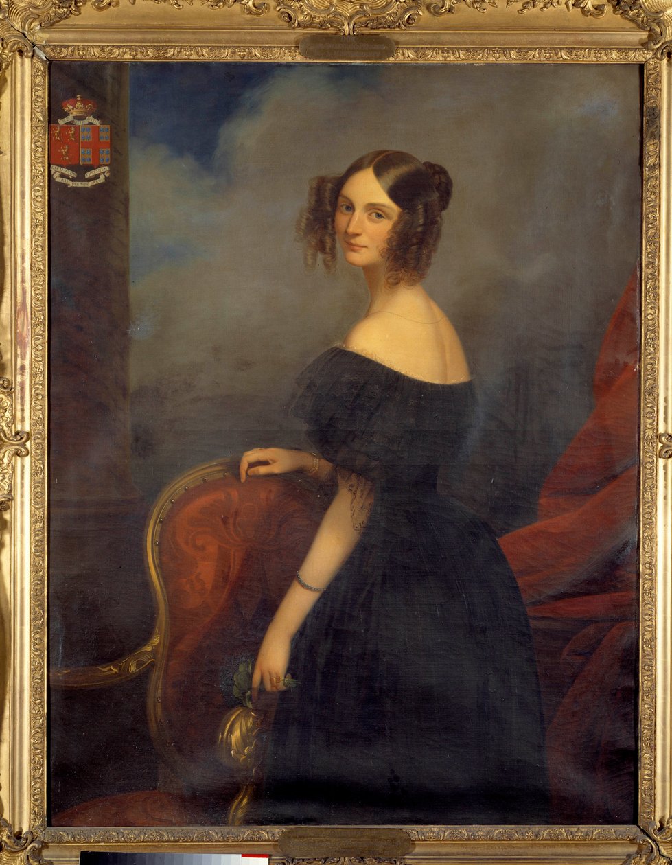Portret van de hertogin van Valencay, gravin van Talleyrand Perigord geboren Anne Louise de Montmorency (1810-1855) door Claude Marie Dubufe