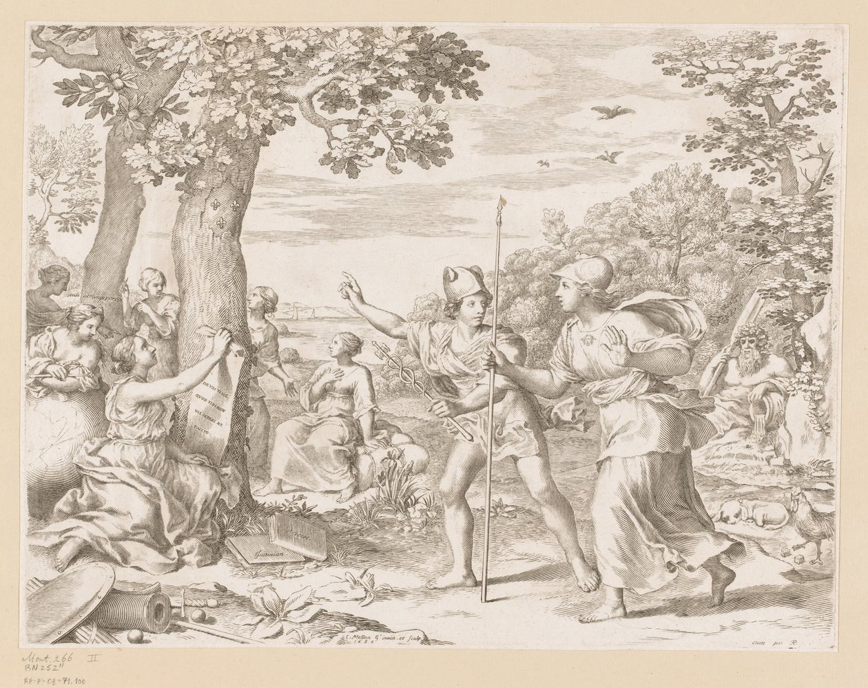 Allegorie op het goede bestuur van Frankrijk door Claude Mellan