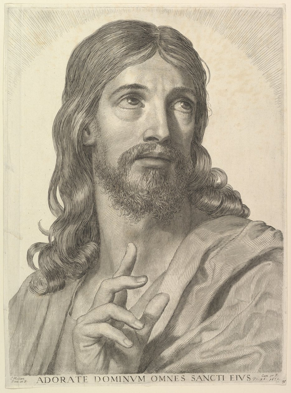Buste van de volwassen Christus door Claude Mellan