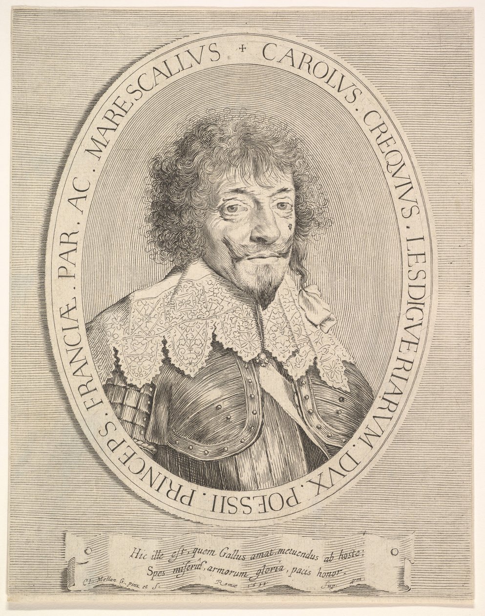 Charles I de Créquy, hertog van Lesdiguières, 1633 door Claude Mellan