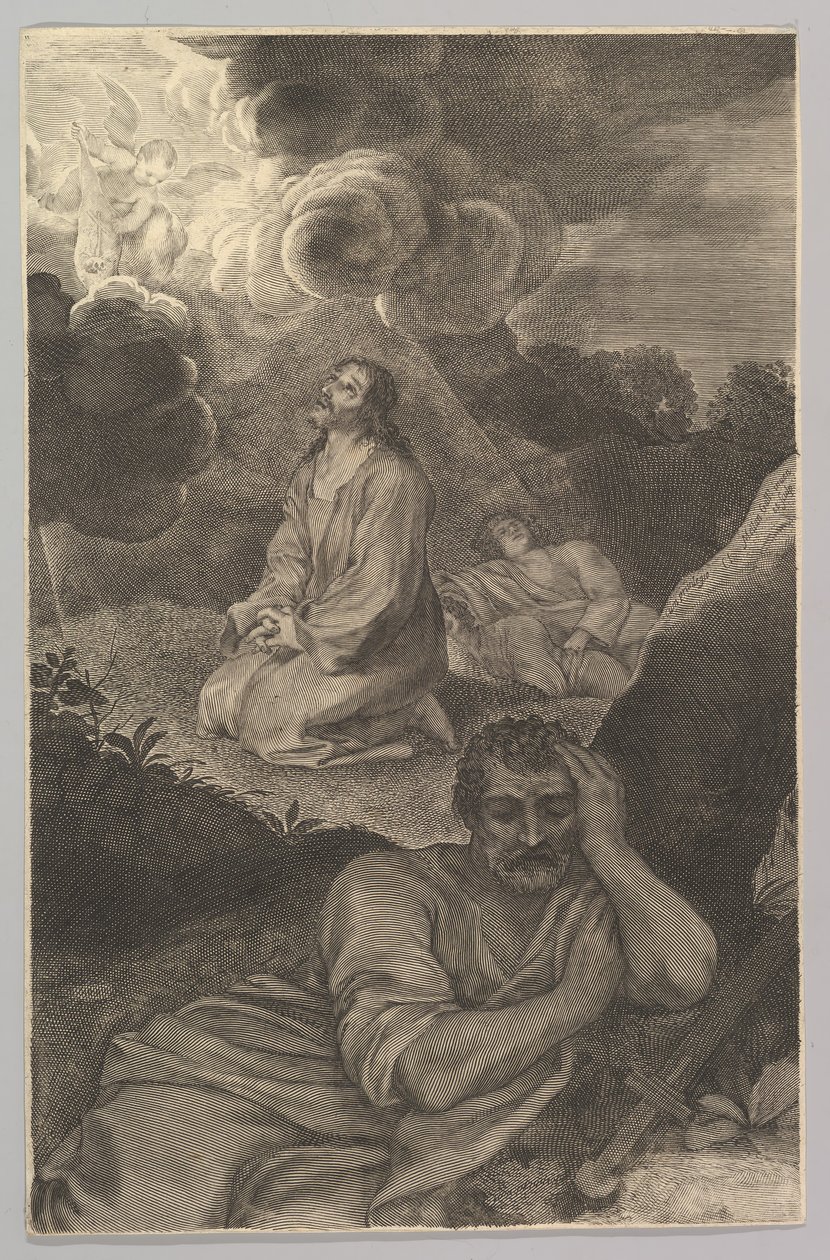 Christus in de tuin van Olijven door Claude Mellan
