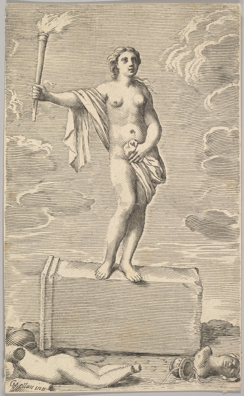 Vrouwelijke figuur door Claude Mellan