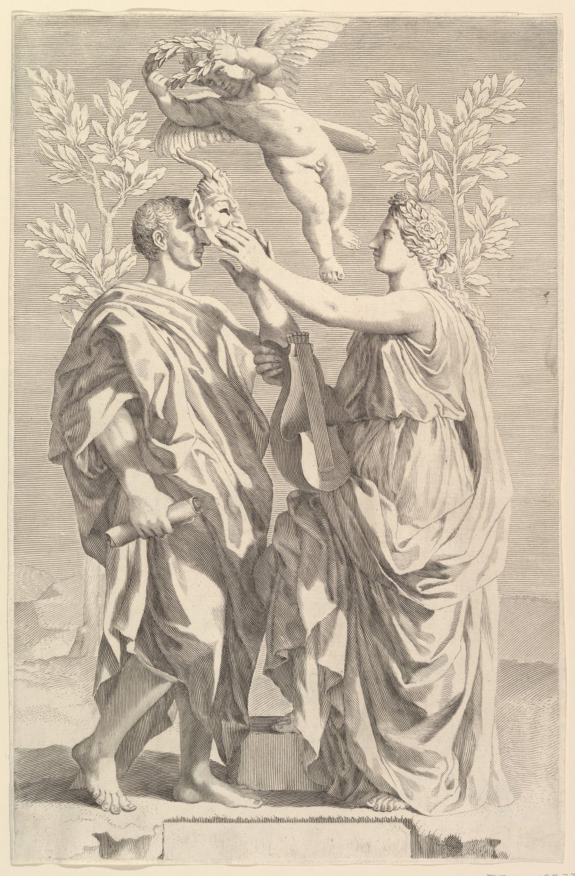 Frontispice: Horace, Quinti Horatii Flacci Opera door Claude Mellan