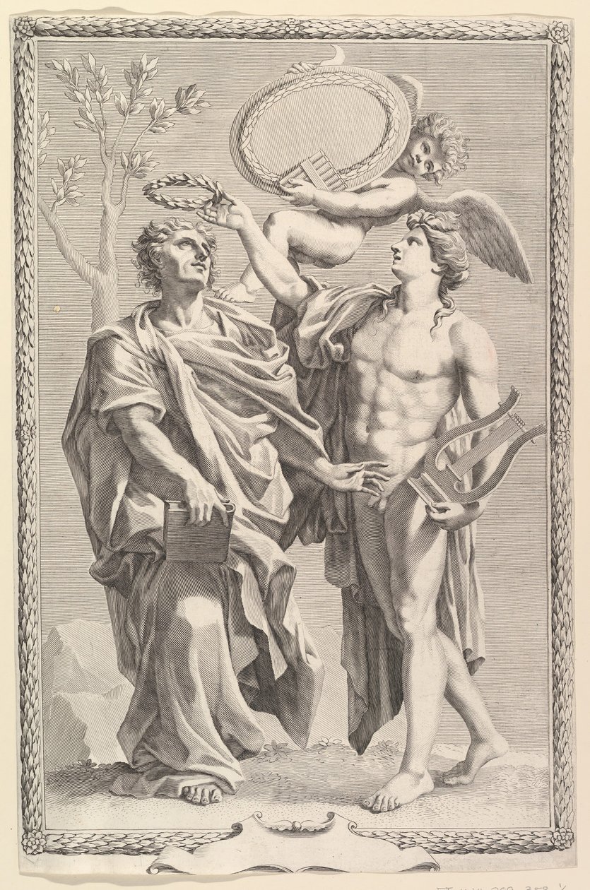 Frontispice: Virgil, Publii Virgilii Maronis Opera door Claude Mellan