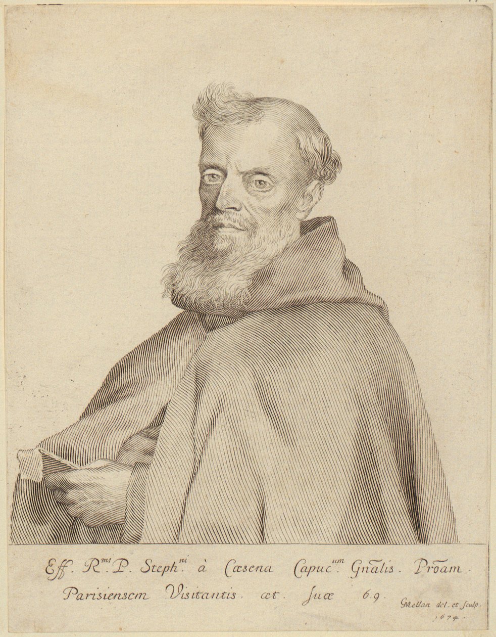 Portret van Étienne da Cesena door Claude Mellan