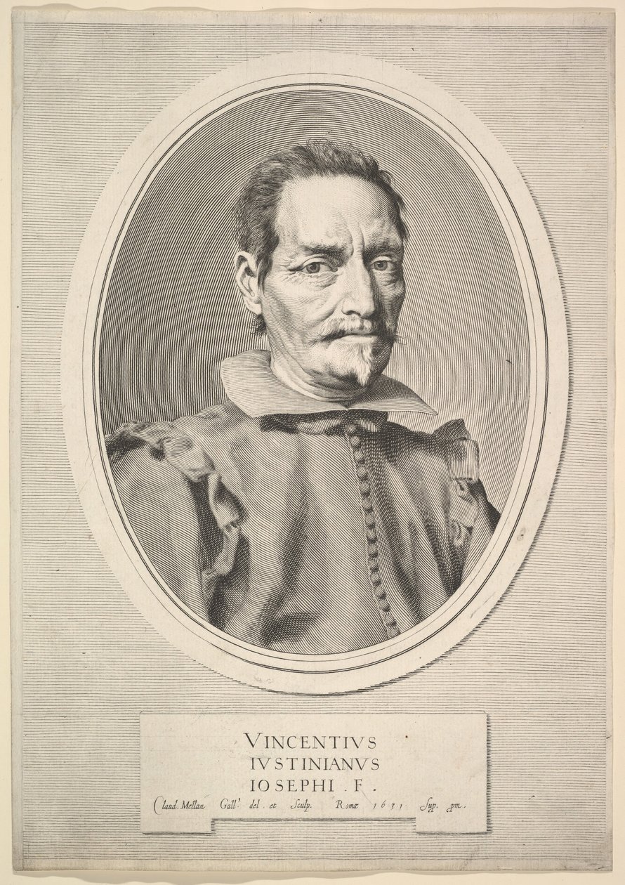 Portret van Vicenzo Giustiniani, 1631 door Claude Mellan