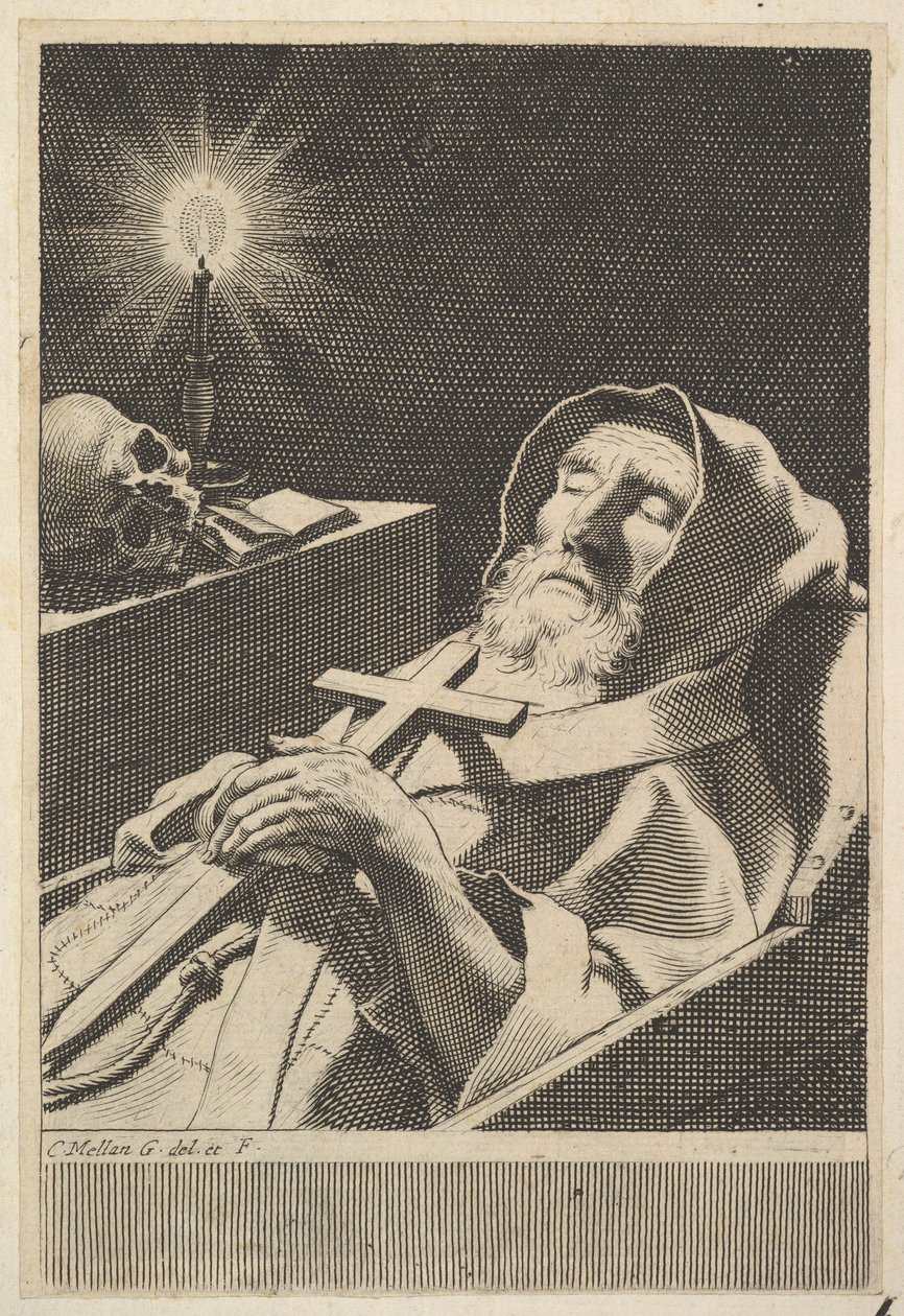 De heilige Franciscus van Paola door Claude Mellan