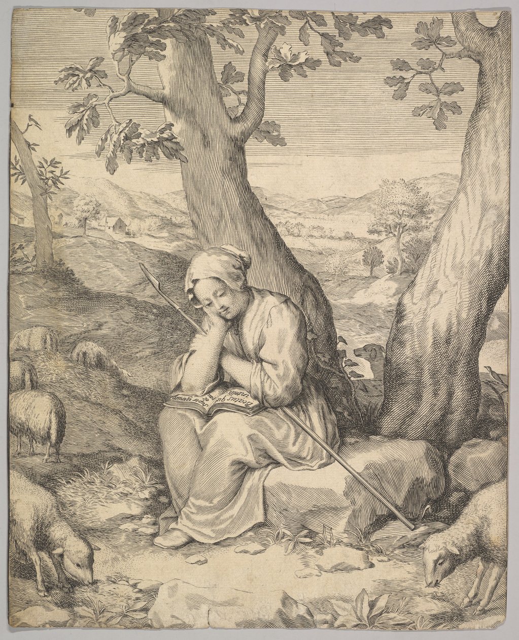 Sint-Genoveva door Claude Mellan