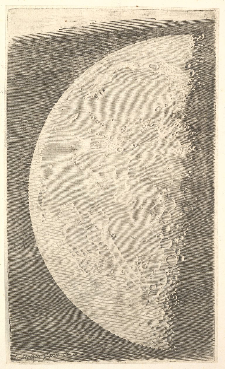 De Maan in Haar Laatste Kwartier door Claude Mellan