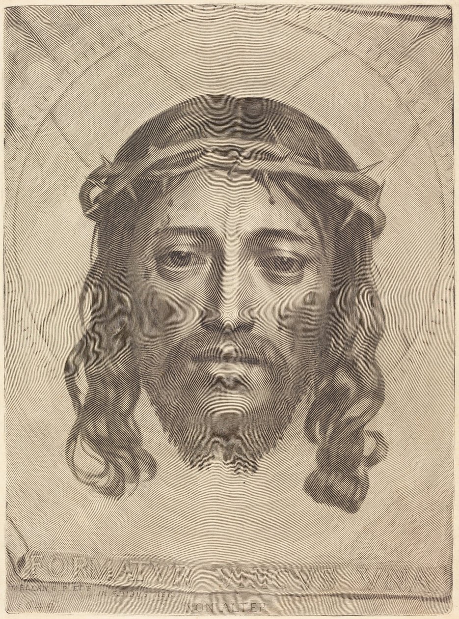 Het Sudarium van de heilige Veronica door Claude Mellan