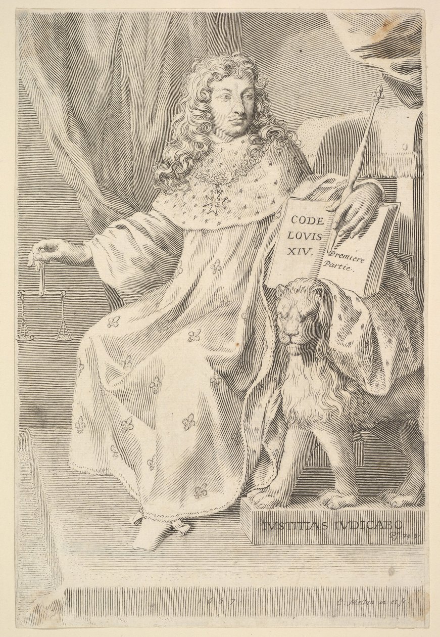 Titelpagina: Le Code Louis XIV door Claude Mellan