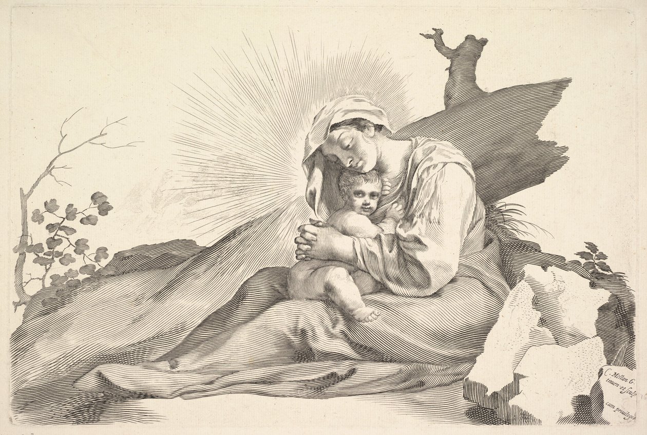Maria met Kind door Claude Mellan