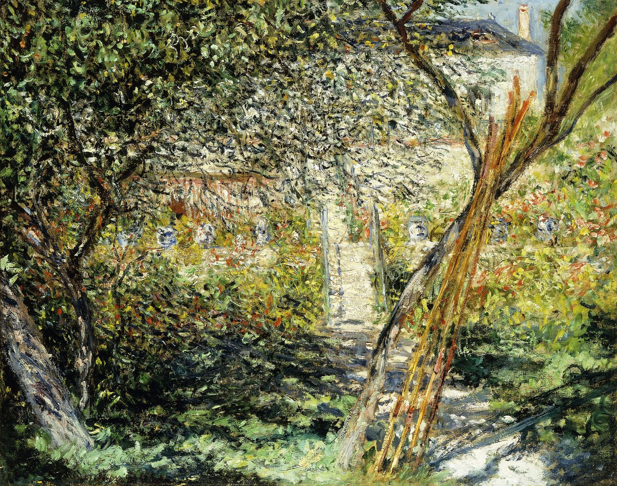 Een tuin in Vetheuil, 1881 door Claude Monet