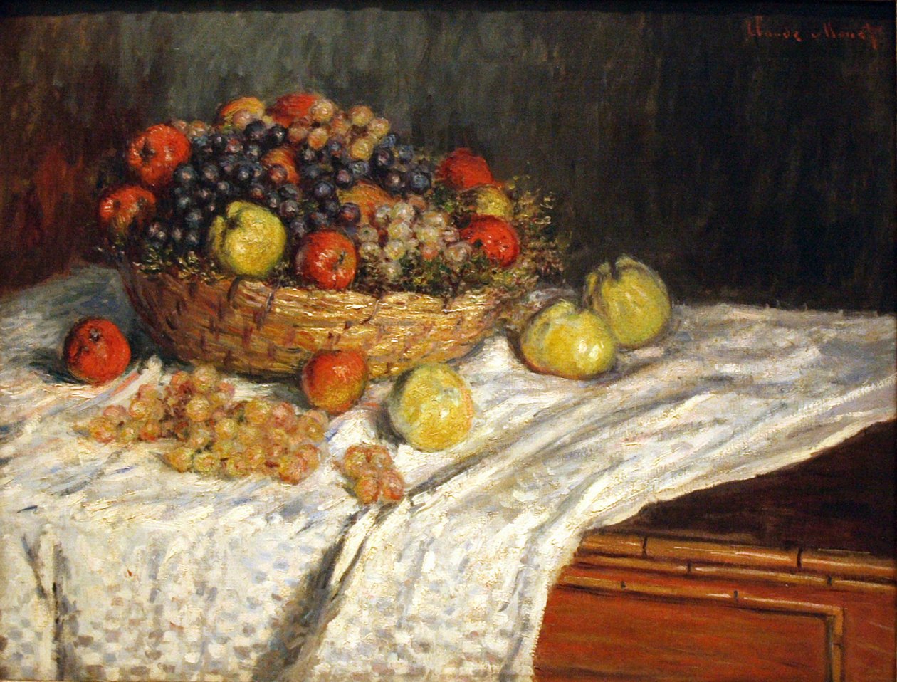 Appels en druiven door Claude Monet