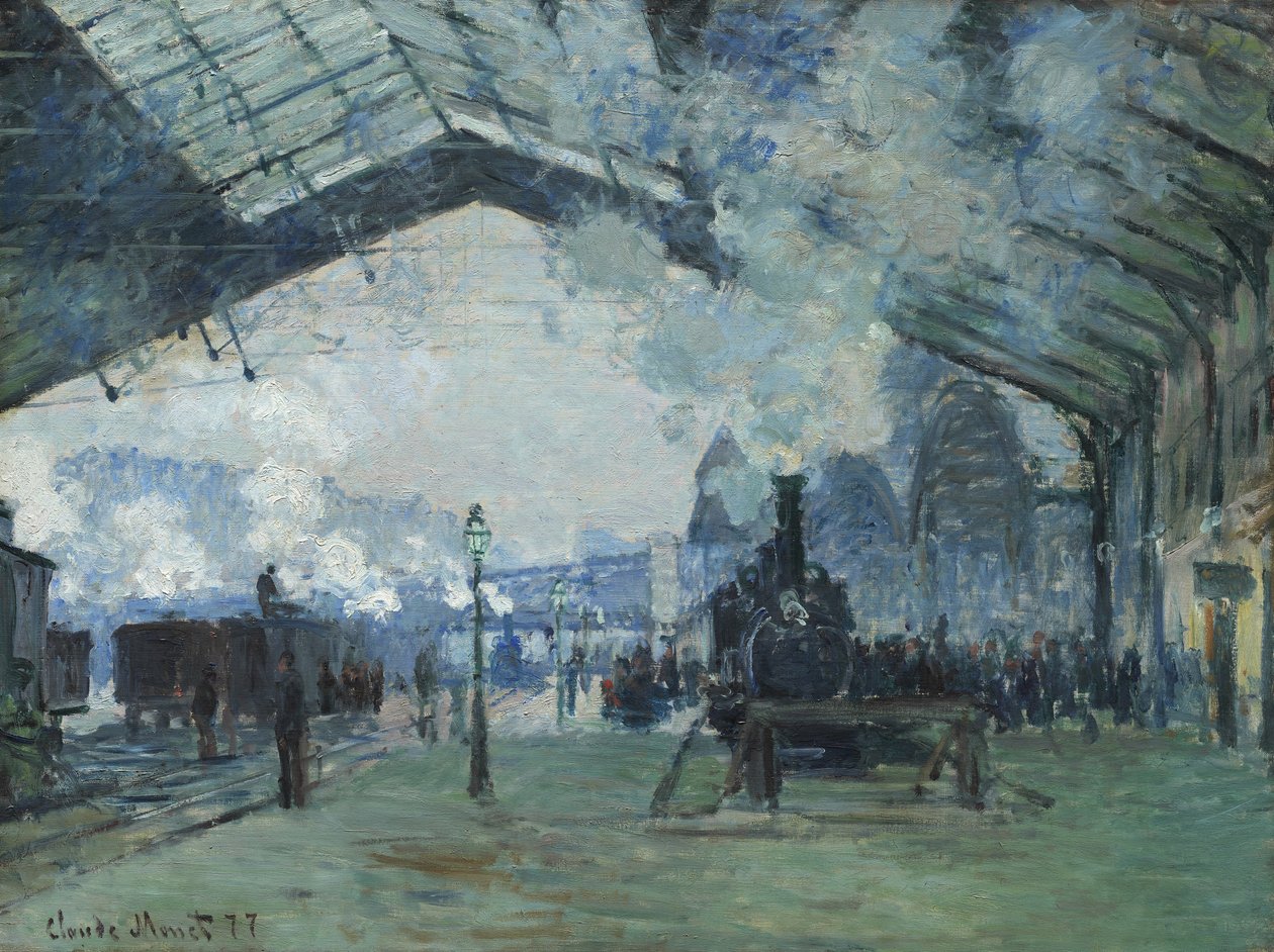 Aankomst van de Normandië Trein, Gare Saint-Lazare door Claude Monet