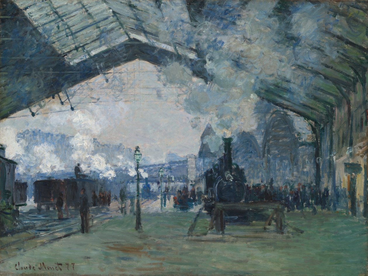 Aankomst van de Normandische trein, Gare Saint-Lazare door Claude Monet