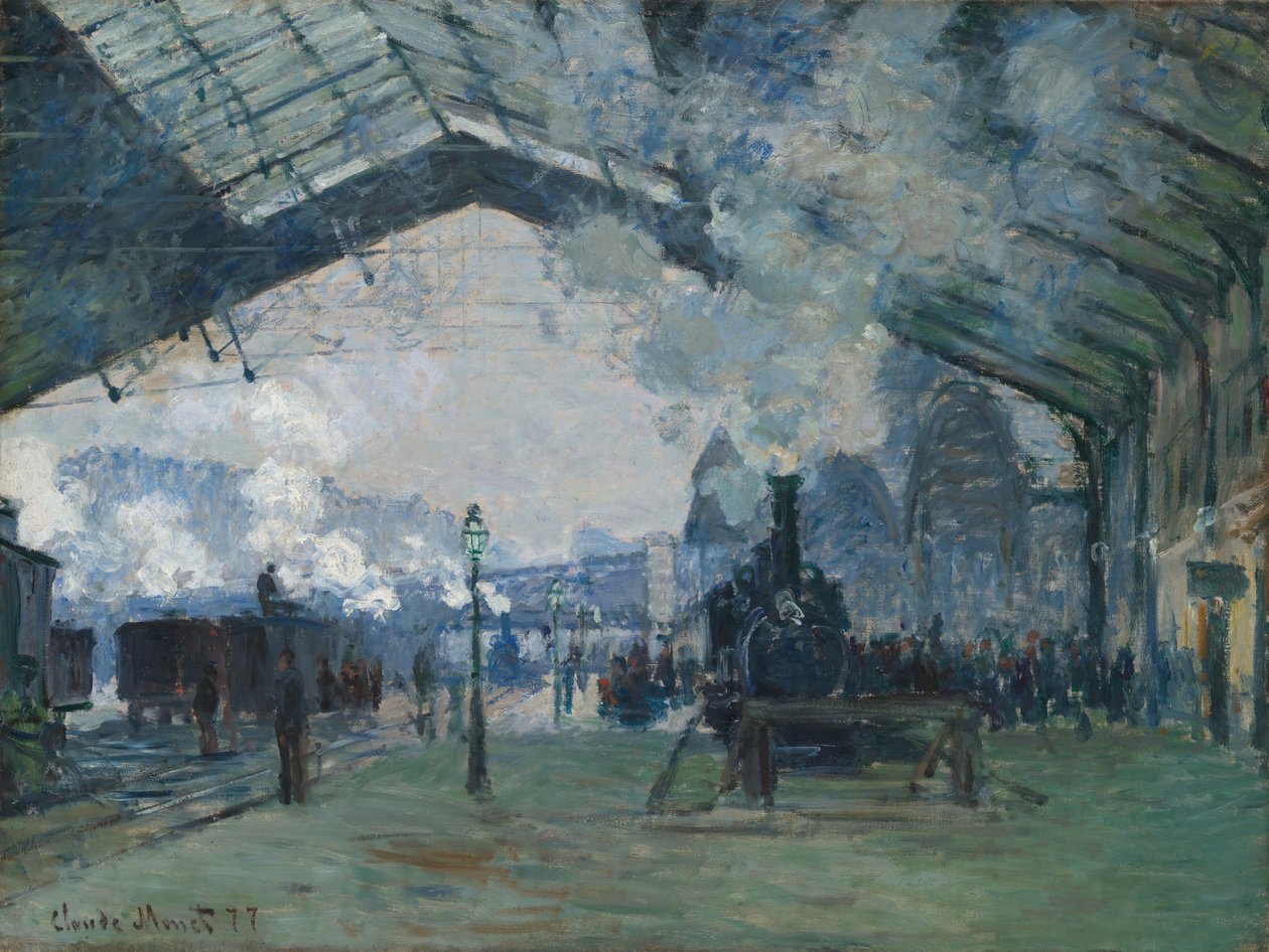 Aankomst van de Normandië Trein, Gare Saint-Lazare door Claude Monet