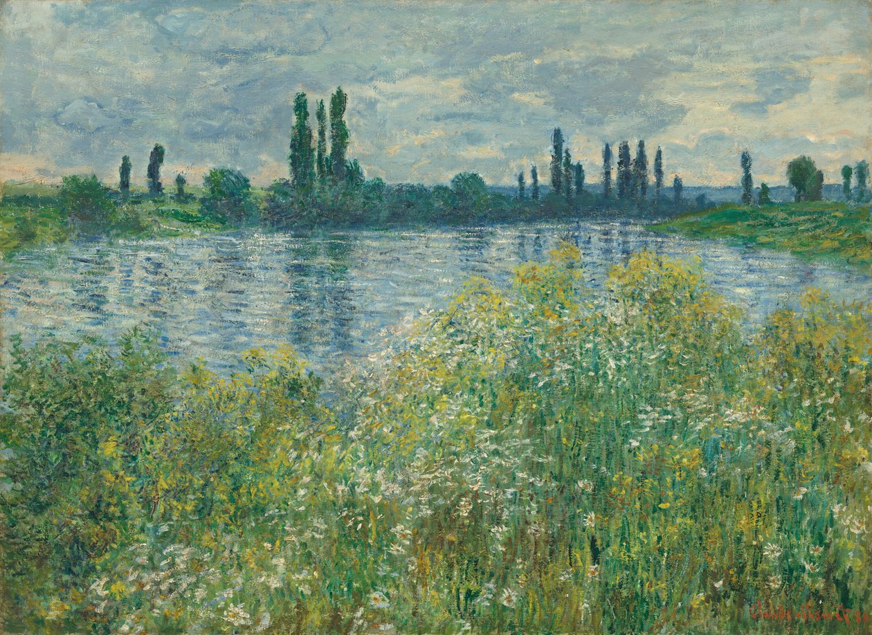Oevers van de Seine, Vétheuil door Claude Monet