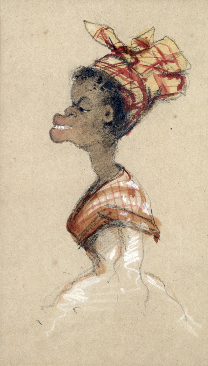 Zwarte Vrouw met een Hoofddoek, 1857 door Claude Monet