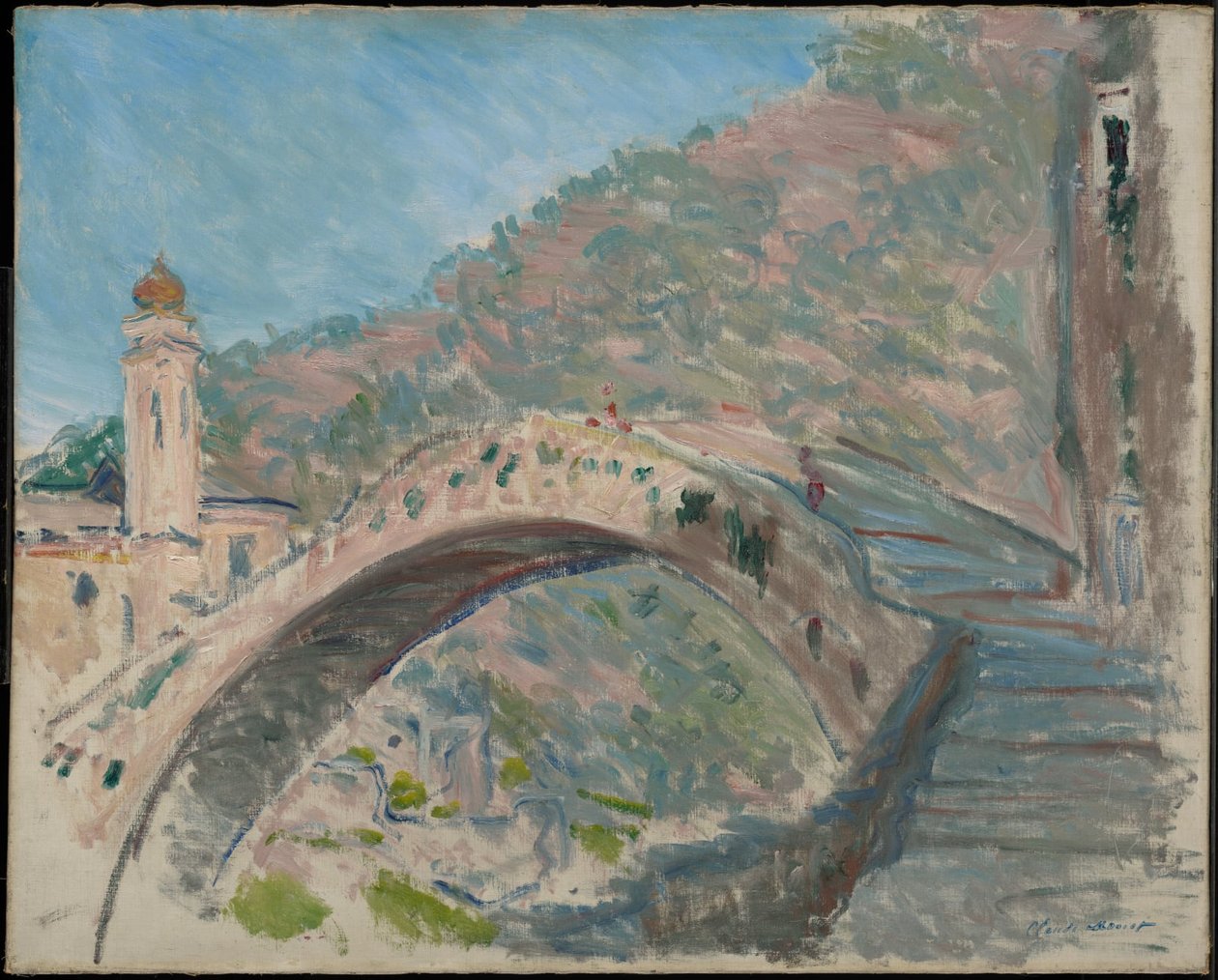 Brug bij Dolceacqua door Claude Monet