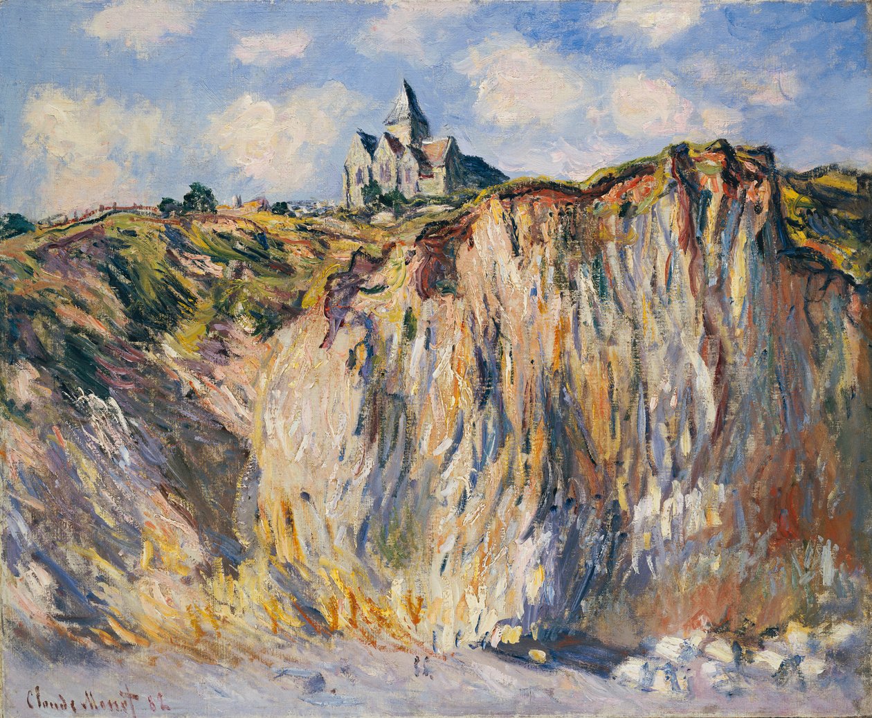 Kerk in Varengeville, Ochtend door Claude Monet