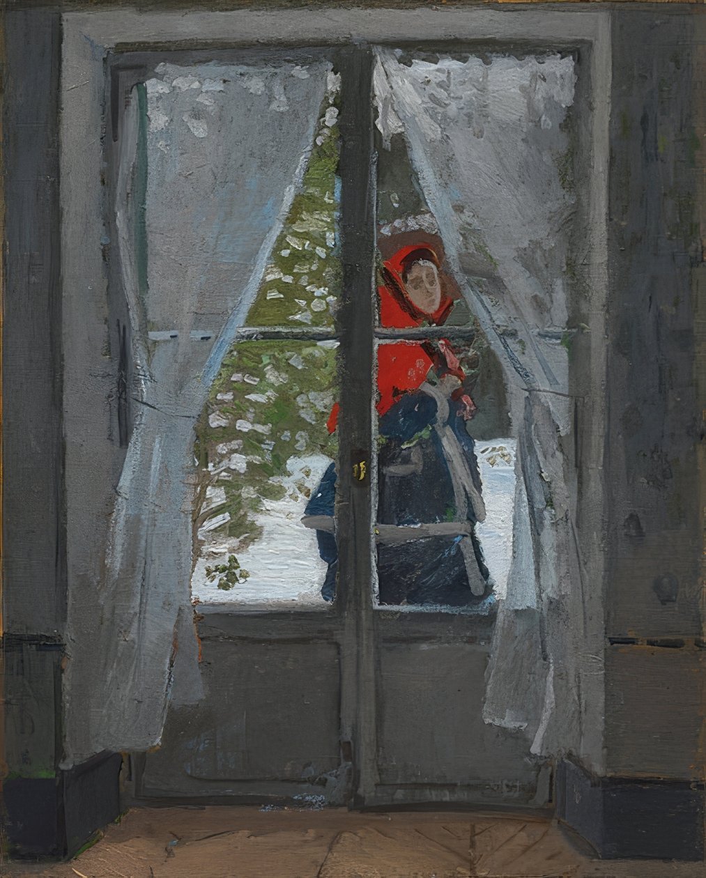 De rode hoed. Rond 1868-73 | Claude Monet | Kunstafdruk