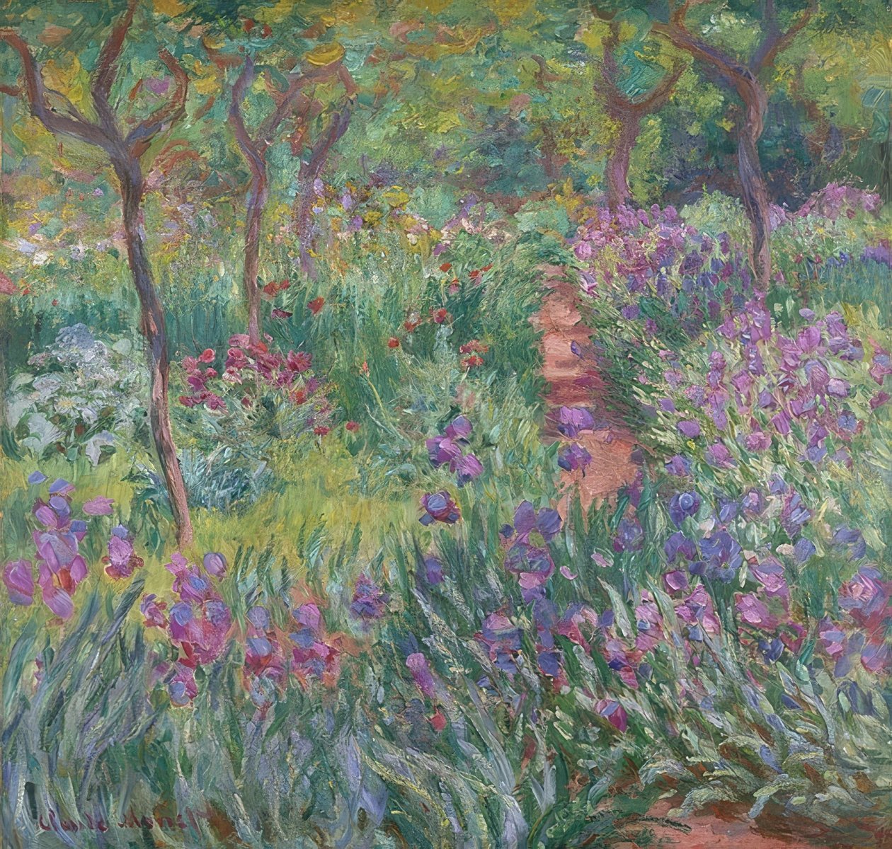 De tuin van de kunstenaar in Giverny. 1900 door Claude Monet