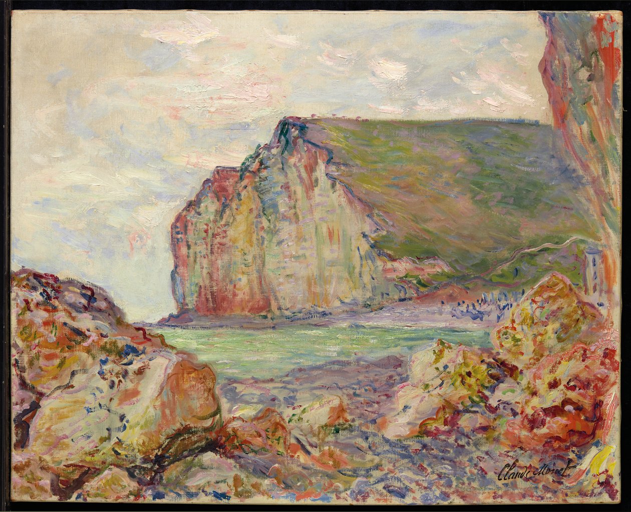 Kliffen van Petites-Dalles door Claude Monet