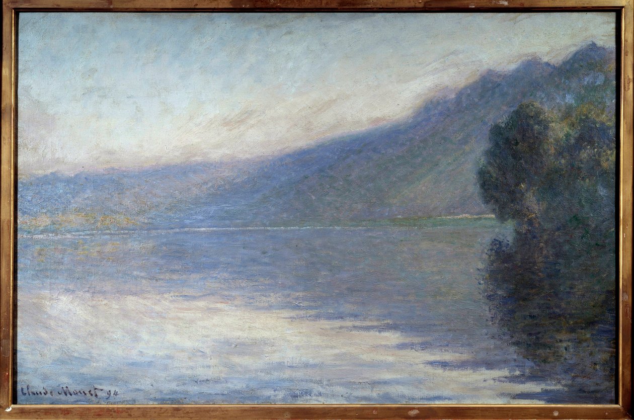Mist op de Seine bij Port Villiez. Schilderij door Claude Monet (1840-1926) 1894 door Claude Monet