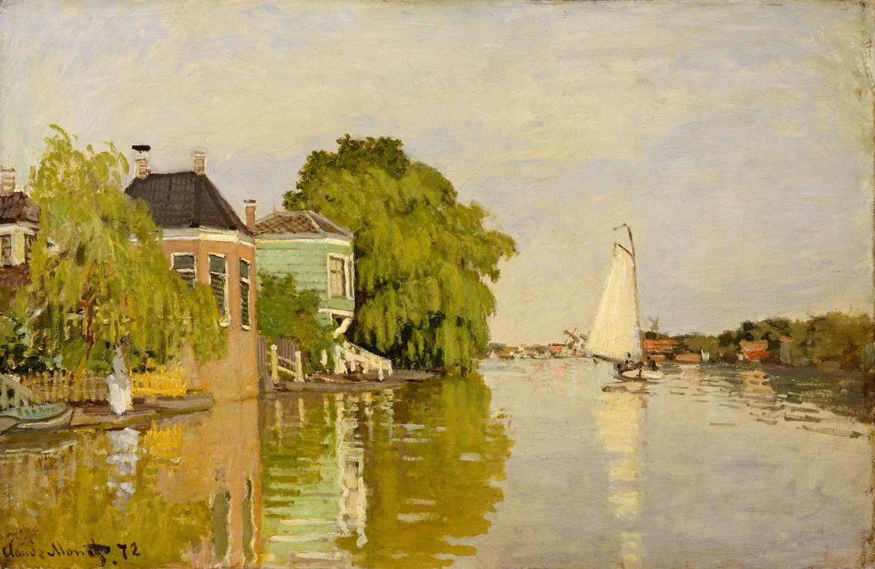 Huizen aan de Achterzaan, 1871 door Claude Monet