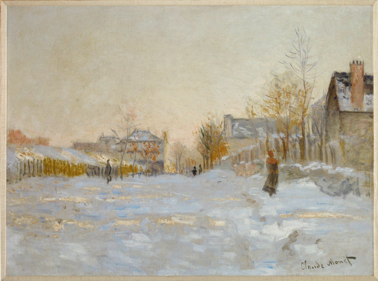 Sneeuw in Argenteuil (olieverf op doek) door Claude Monet