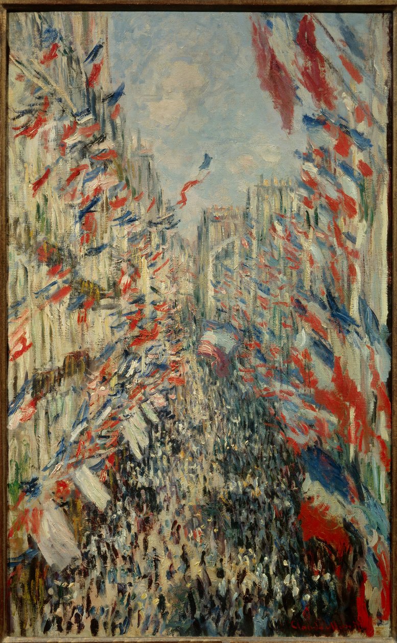 La rue Montorgueil in Parijs, feest van 30 juni 1878 - Schilderij door Claude Monet (1840-1926) door Claude Monet