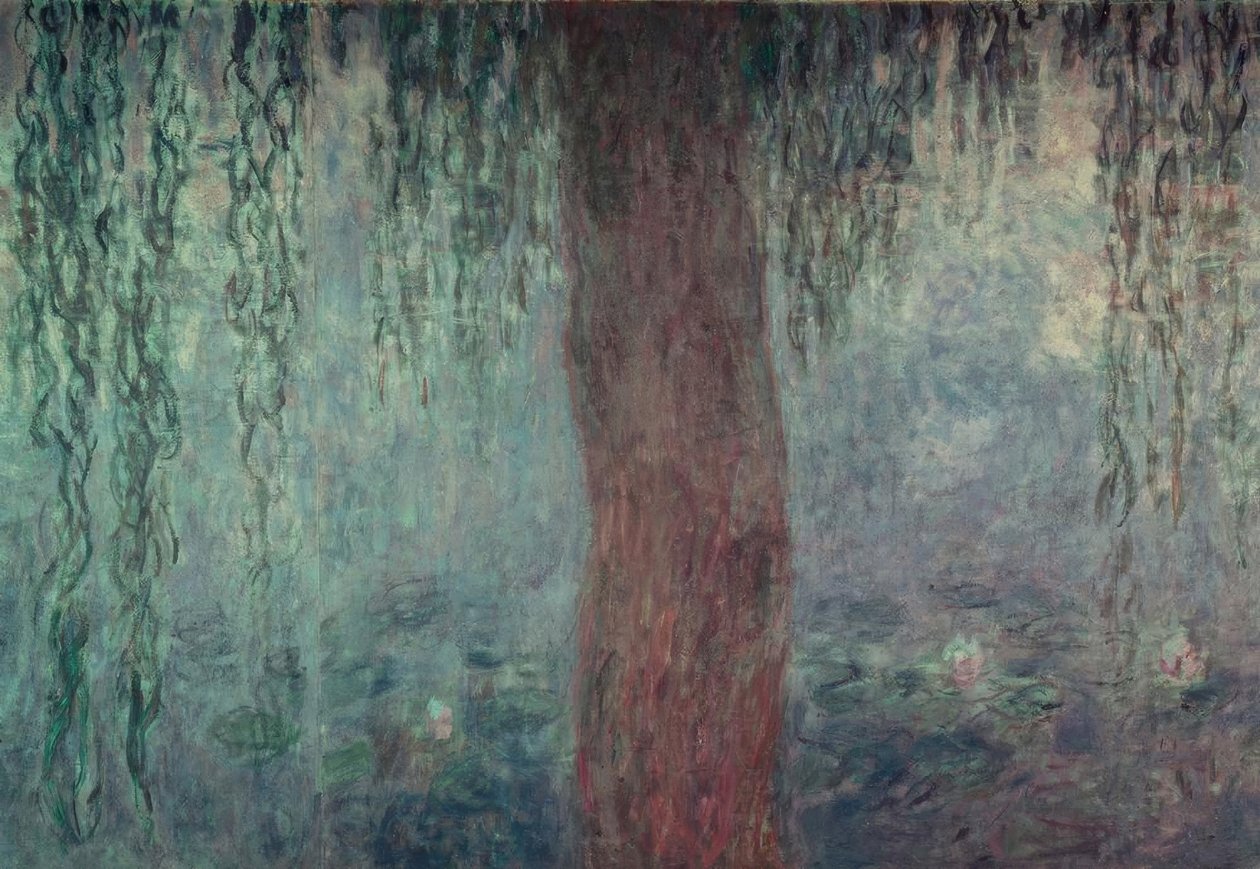De vijver met waterlelies en wilgen, De ochtend bij de wilgen door Claude Monet