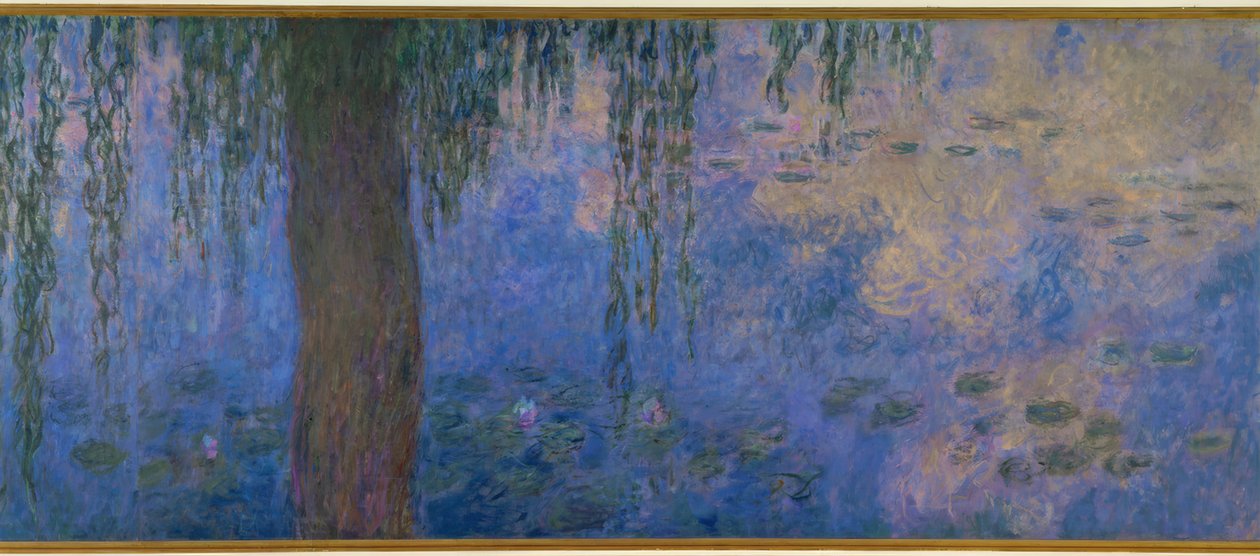 De Waterlelievijver met wilgen, De Ochtend met wilgen door Claude Monet