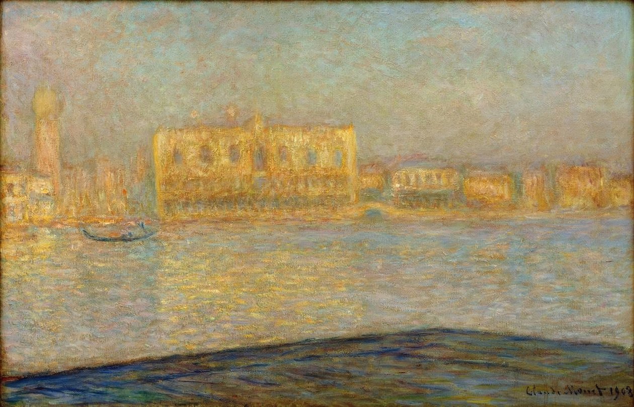 Het hertogelijk paleis gezien vanaf Saint-Georges majeur door Claude Monet