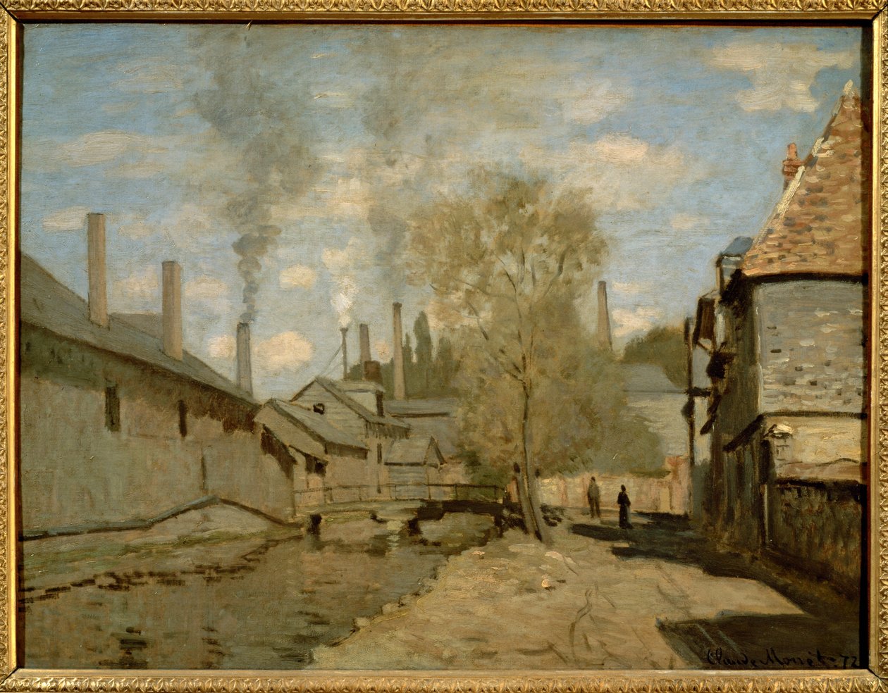 Le ruisseau de Robec a Rouen ... (olieverf op doek) door Claude Monet
