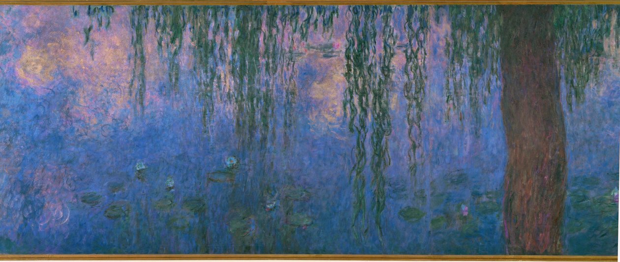 Les Nympheas, les Saules (olieverf op doek) door Claude Monet