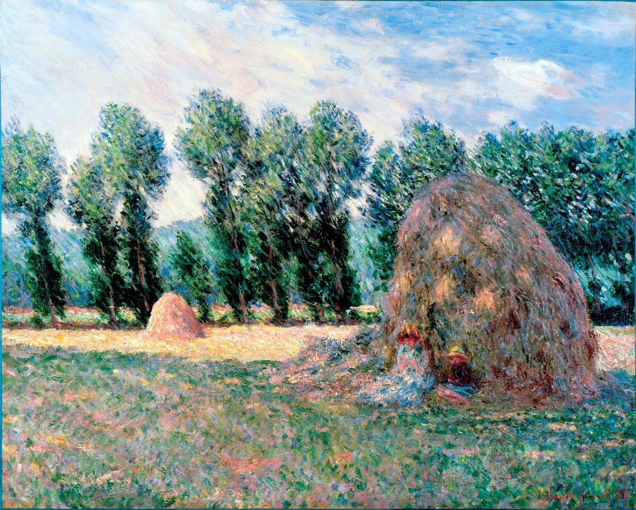 De hooibergen door Claude Monet