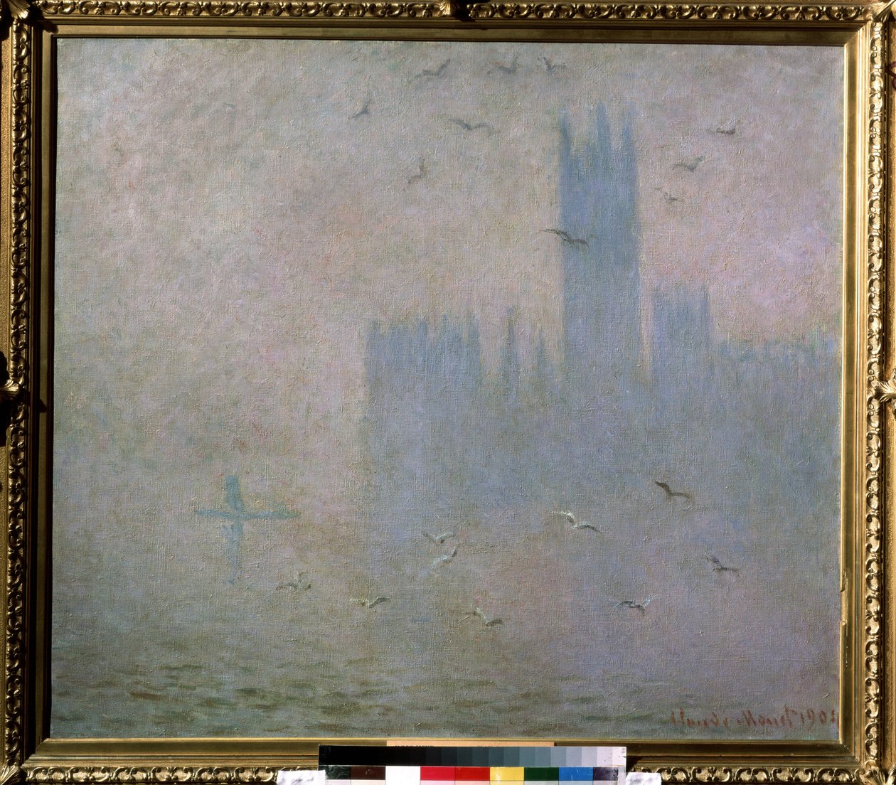 Meeuwen. De Theems in Londen. Het Parlement door Claude Monet