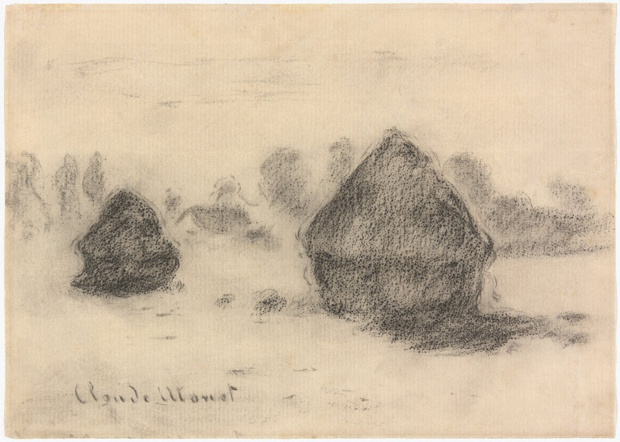 Monet - Stapels tarwe, 1891, 2013.986 door Claude Monet