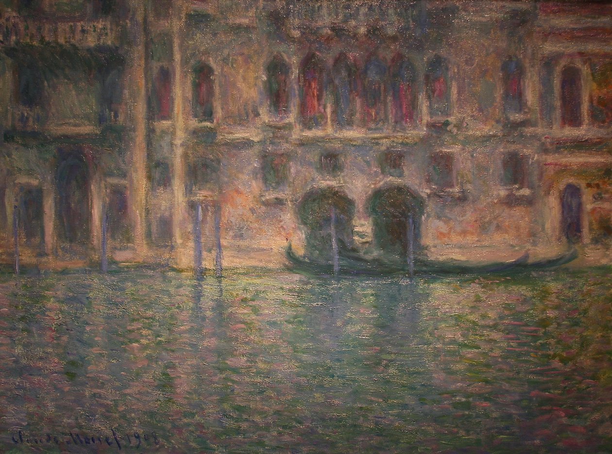 Palazzo da Mula, Venetië door Claude Monet