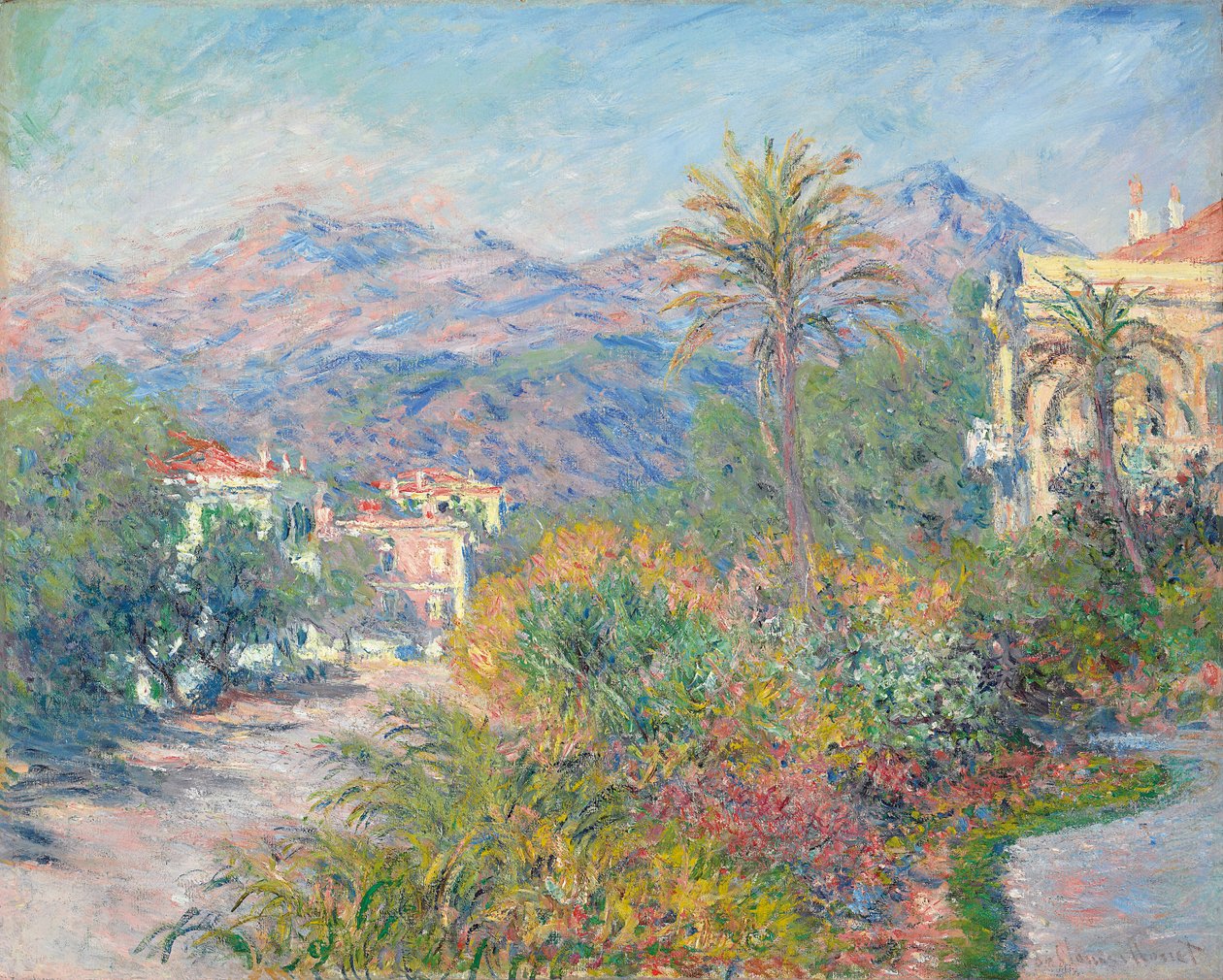 Romeinse weg bij Bordighera; Strada Romana a Bordighera, 1884 door Claude Monet