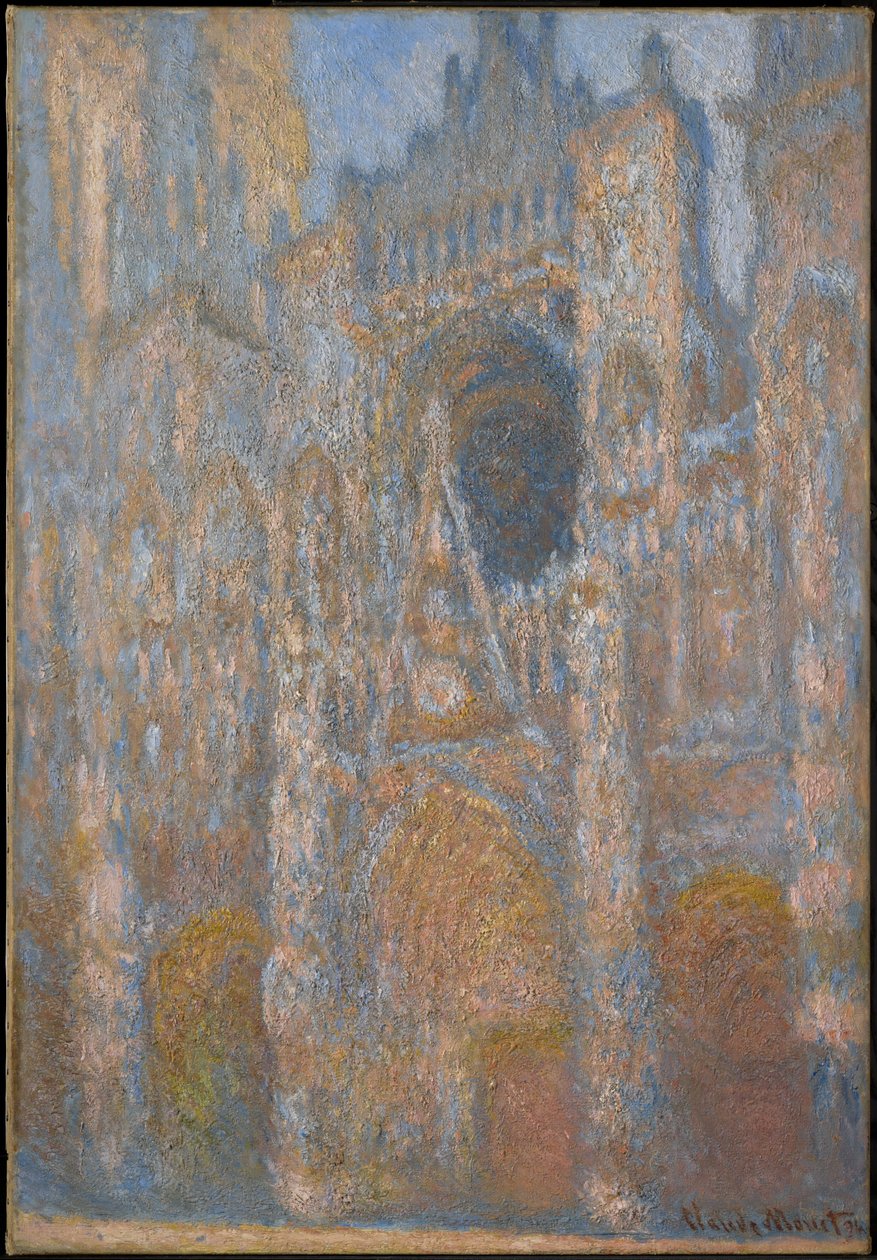 De kathedraal van Rouen, de gevel in het zonlicht door Claude Monet