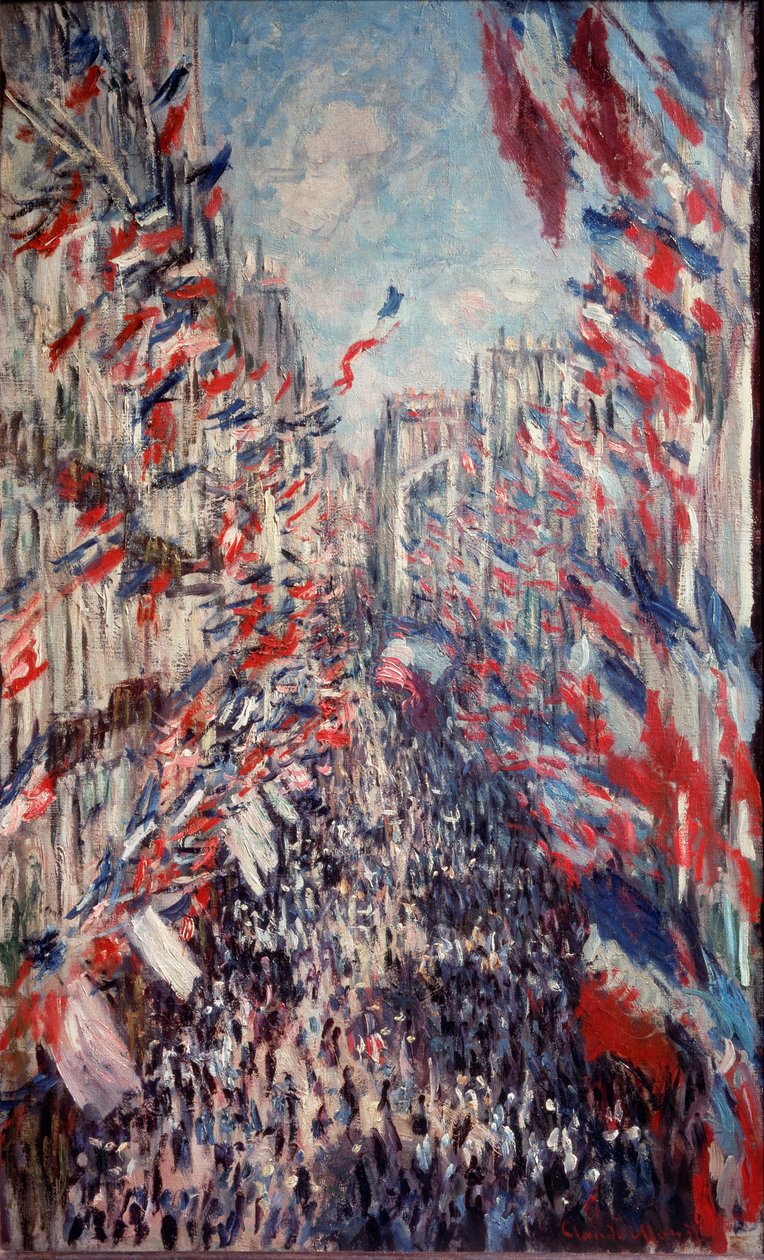 Rue Montorgueil in Parijs door Claude Monet