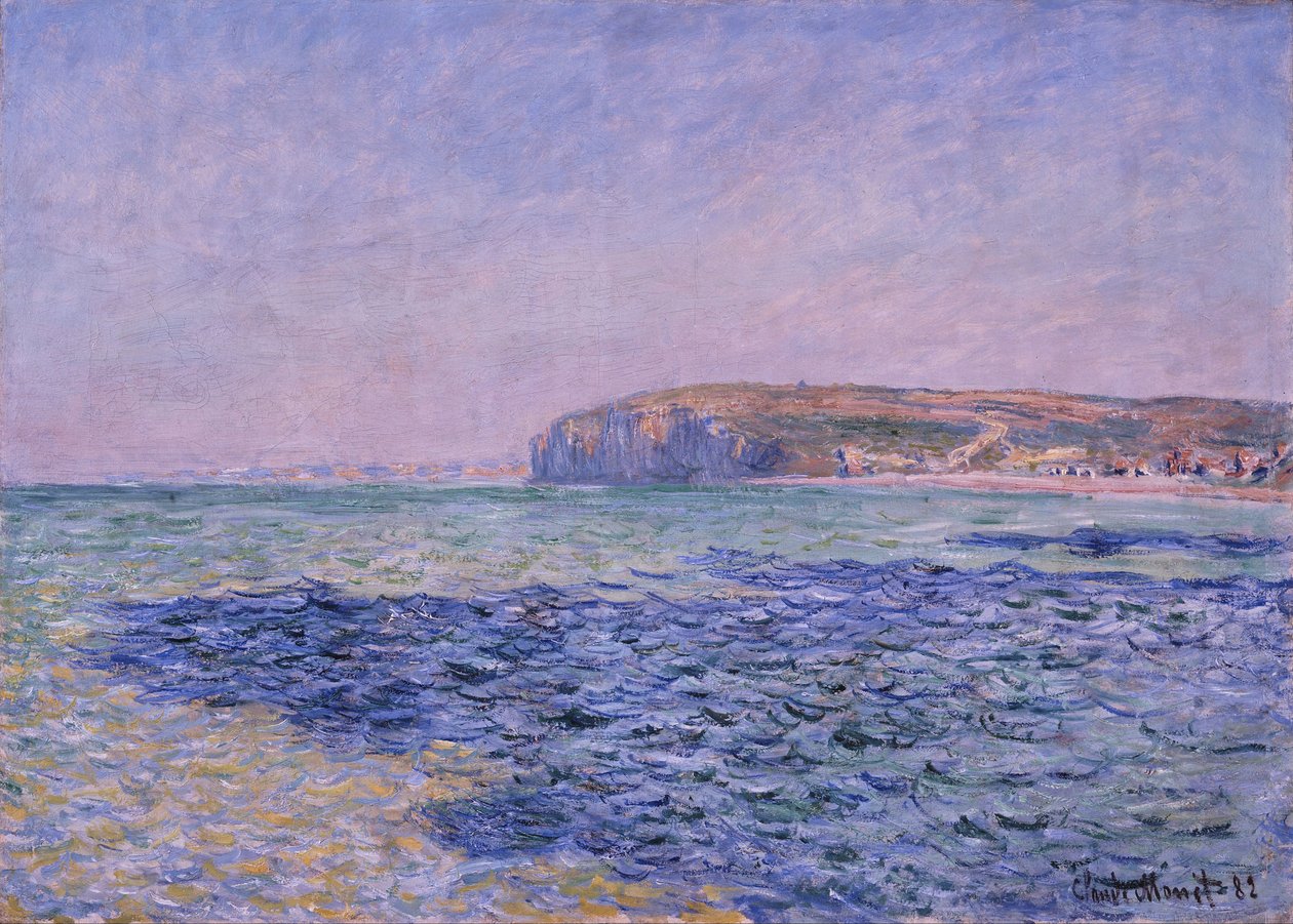 Schaduwen op zee. De kliffen bij Pourville door Claude Monet