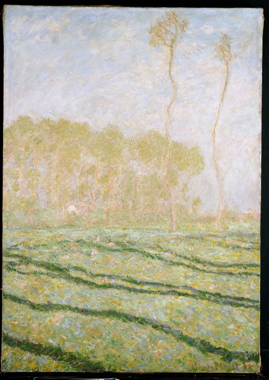 Lente landschap in Giverny, 1894 door Claude Monet