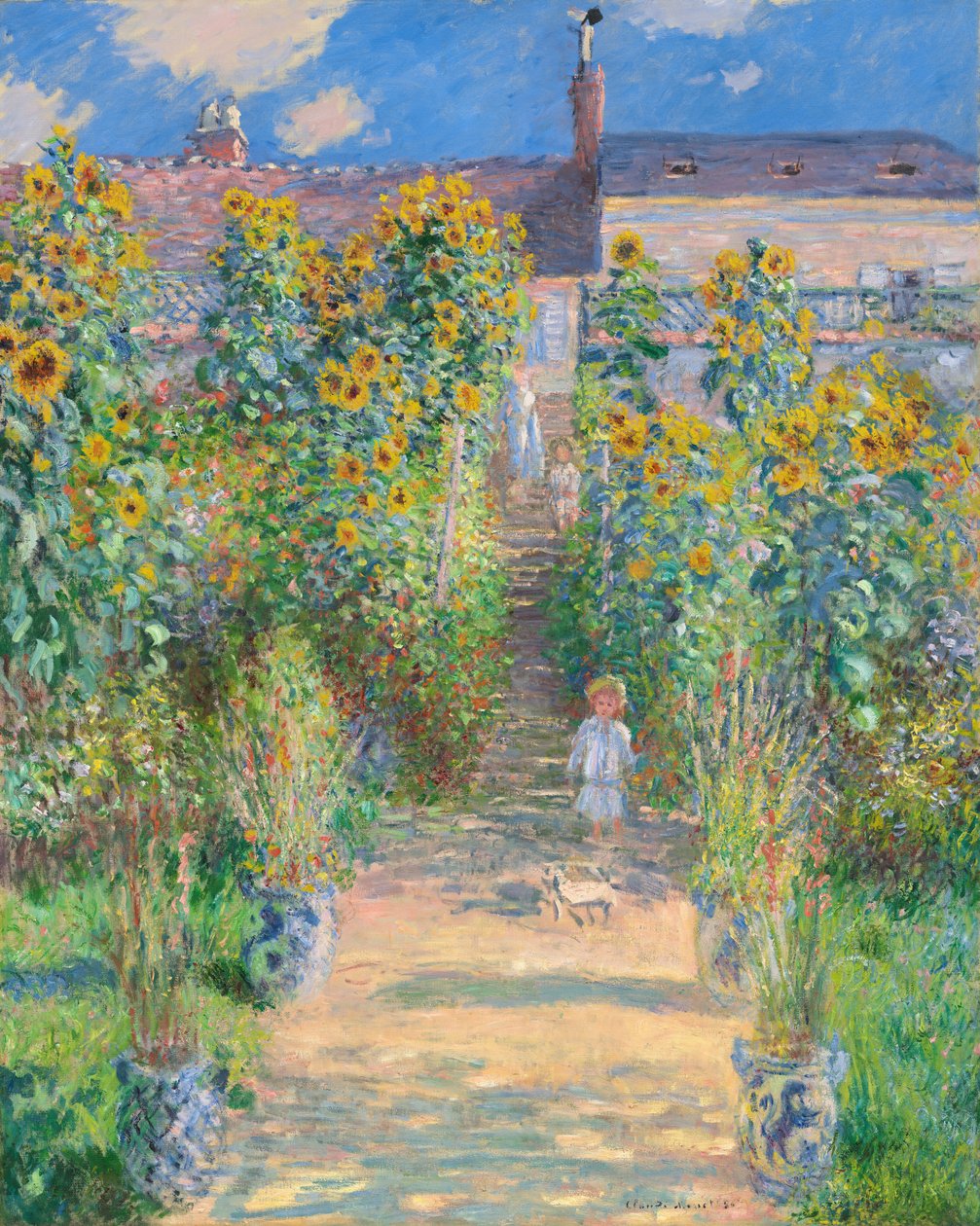 De tuin van de kunstenaar in Vétheuil door Claude Monet