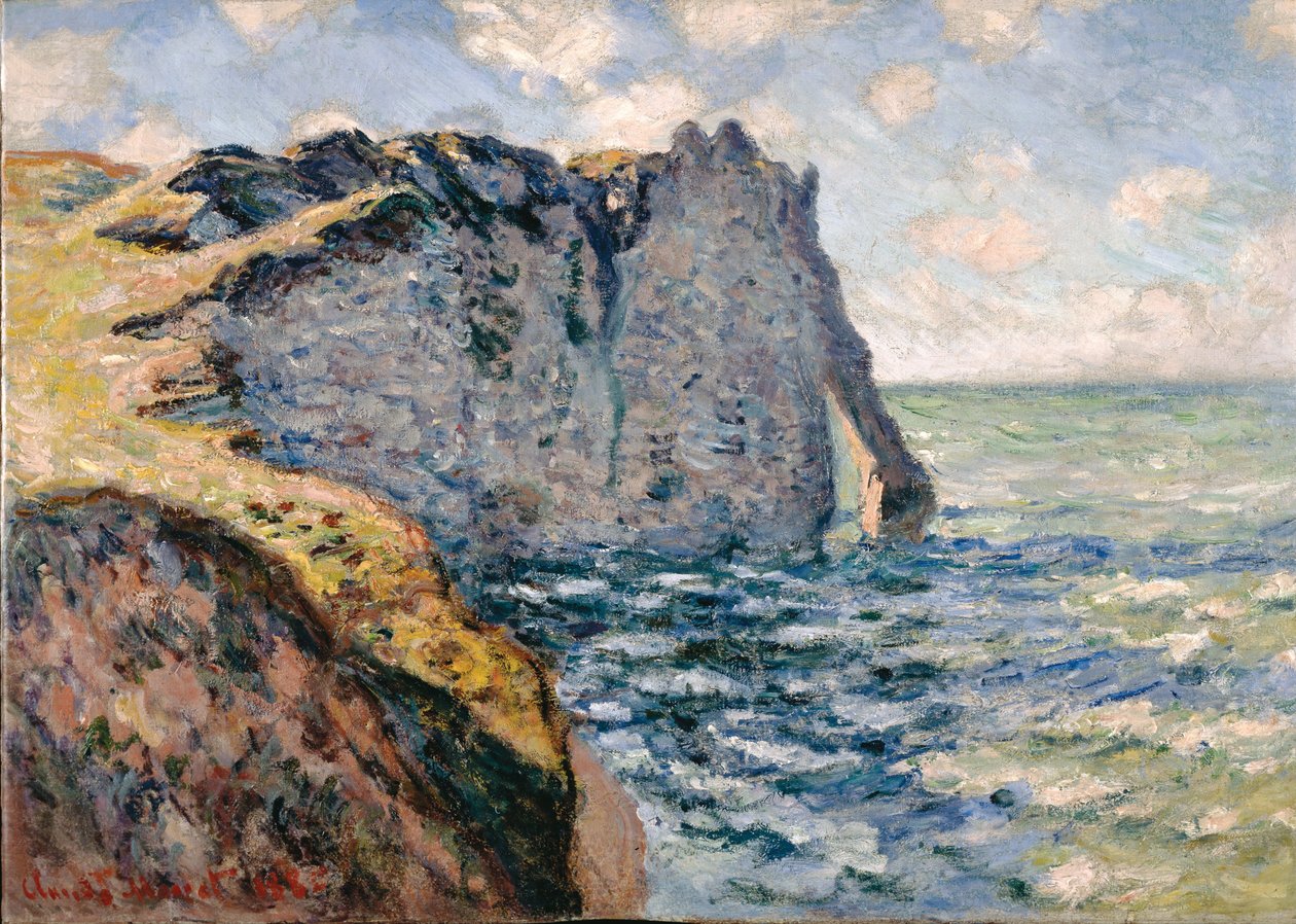 De klif van Aval, Étretat door Claude Monet