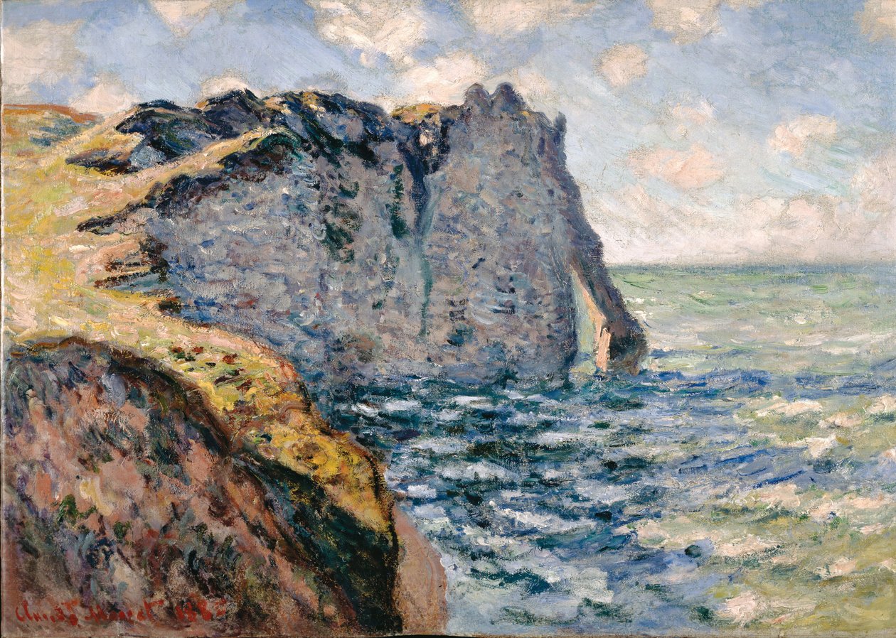 De klif van Aval, Étretat, 1885 door Claude Monet